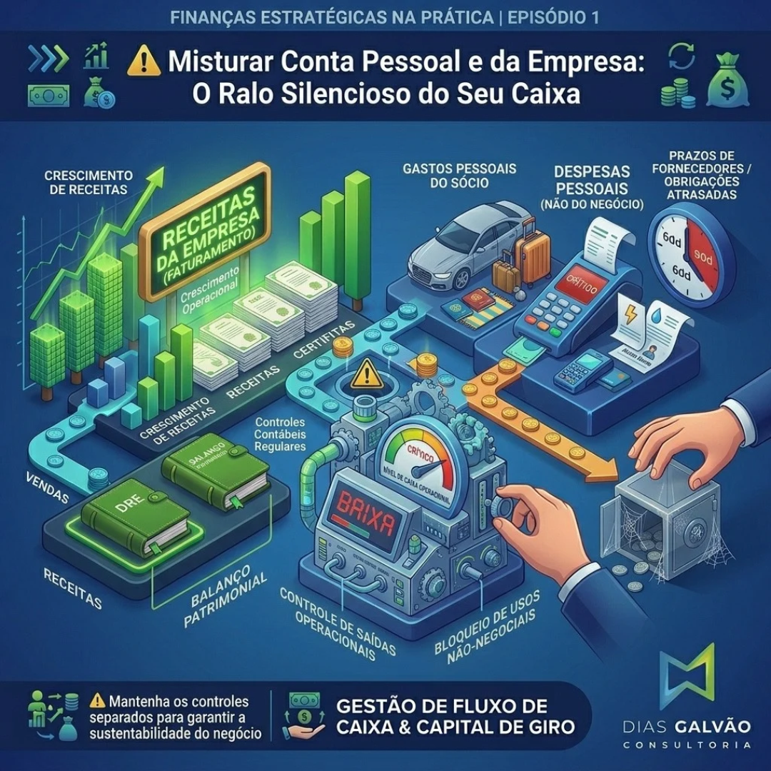 Misturar conta pessoal e da empresa: o erro silencioso que destrói o caixa de milhares de negócios